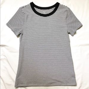 NWOT Black and White Striped Tee